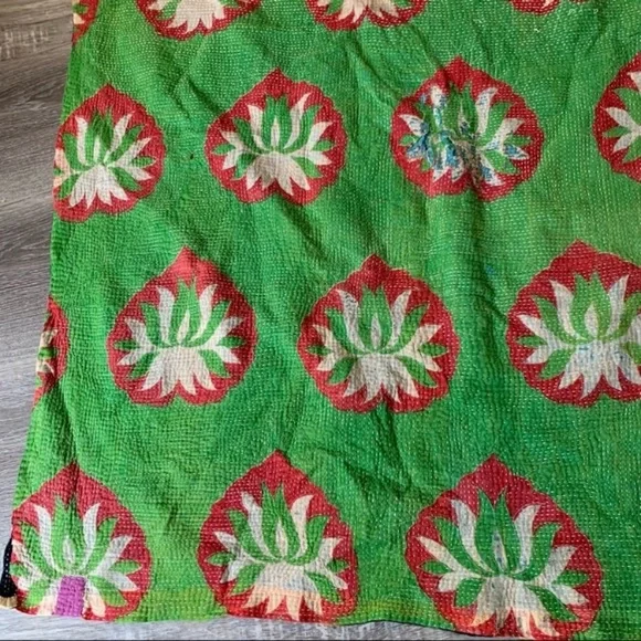 Antique Kantha Quilt Bedding Blanket Handmade